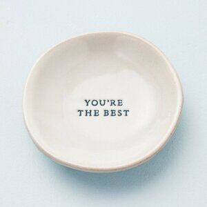 Hearth & Hand Magnolia You're the Best Ceramic Trinket‎ Dish Cream/Blue - Target